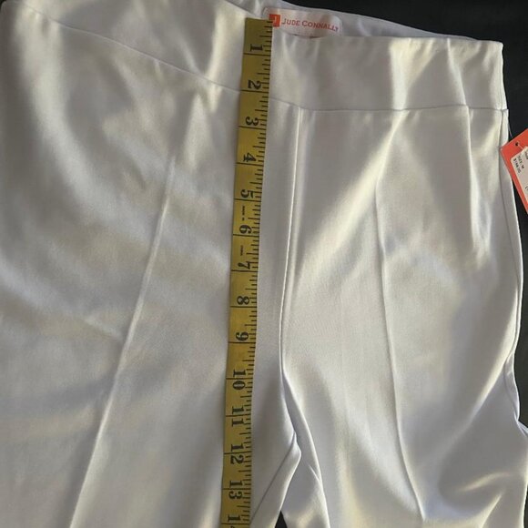 Jude Connally Lucia Ponte Knit Elastic Waistband Straight Pull-On Ankle Pants M - Picture 8 of 14